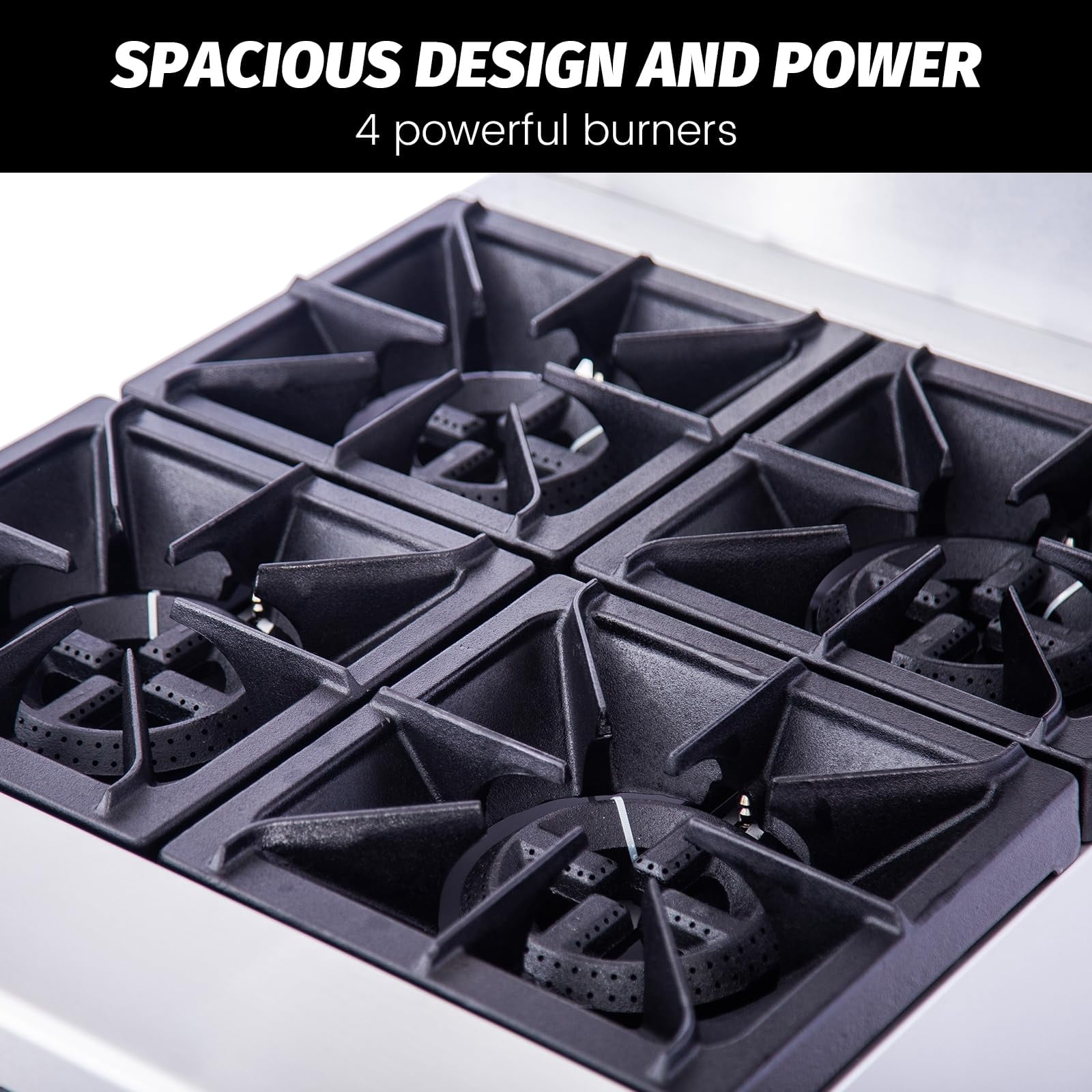 Hakka 24" Gas Range Stove With 4 Powerful Burners For Commercial Kitchens