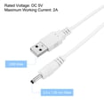 thumbnail image 3 of Uxcell USB Male to DC 3.5 x 1.35 mm Male Power Cord 100cm Charging Cable White 2 Pack, 3 of 4