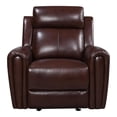 thumbnail image 3 of Leather Lusso Kona Modern Leather Glider Recliners, Brown, 3 of 4
