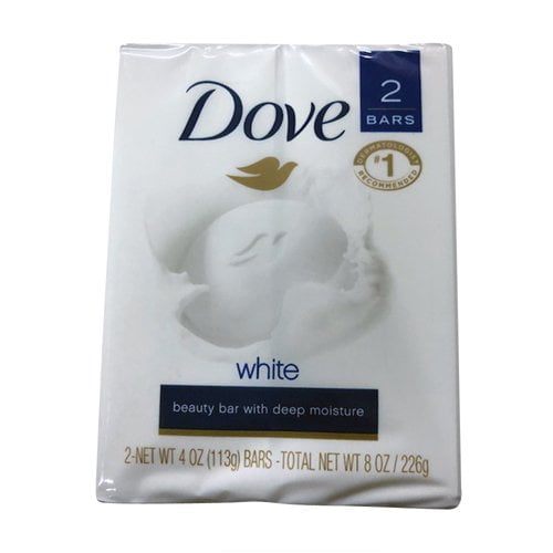 Dove Beauty Bar Soap For Deep Moisture, White - 4.75 Oz Ea, 2 Pack, 6 Pack