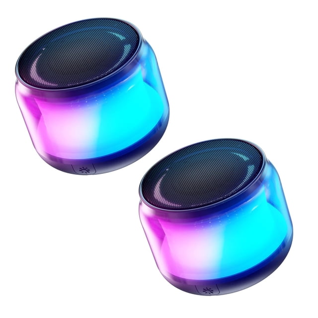 Altavoz Bluetooth LENRUE portátil con luces de colores (2 unidades)