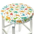 thumbnail image 3 of Lsque Dinosaur Round Bar chair cushion covers Velvet Fabric Premium Comfort Protects from Scratches and Stains for 14-17 Inch Chair- 14 inch, 3 of 7