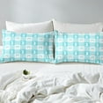 thumbnail image 4 of Cute Rabbit Duvet Cover Set Queen Size,Spring Easter Animal Princess Bowknot Bedding Set,Teal Geometric Plaids Kawaii Bow Patchwork comforter Cover(No Filler) for Young,3 Pcs, 4 of 6