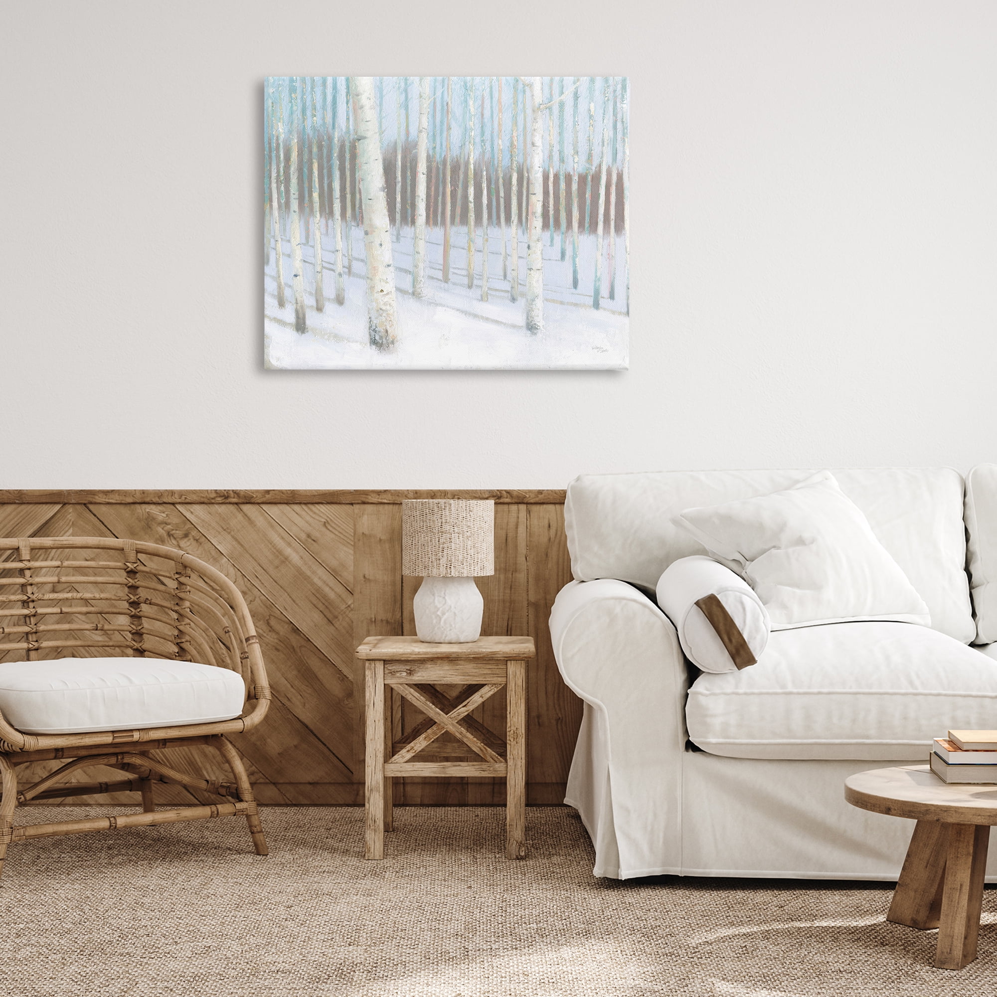 Stupell Industries Winter Birch Forest Landscape & Nature Painting Wrapped Canvas Art Print Wall Art, 40 x 30