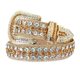 thumbnail image 1 of Zhuge Cinturón de diamantes de imitación para hombres y mujeres, cinturón de cuero con brillantes para vaqueros (amarillo AB), 1 of 5