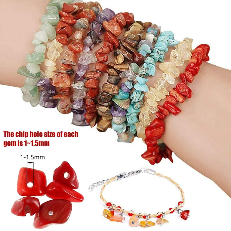 GUTELOWE Natural Stone Beads for Jewelry Making Kits Adults, 210+PCS 8MM  Beads Bracelet Making Kit Adults, Gemstone Healing Bead Kit, Thread String