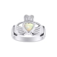 thumbnail image 1 of RYLOS Rings 14K White Gold Claddah Love, Loyalty & Friendship Heart 6MM Gem Irish Wedding Band Claddagh Rings October Opal Jewelry Size 13, 1 of 7