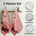 thumbnail image 3 of Nawy A Pink Background with Flowers Falling Kitchen Towels 2-Piece Set for Kitchens, Bathrooms, Showers 27.5*16in, 3 of 6