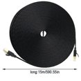 thumbnail image 2 of fastboy Cat7 Type Network Cable Home Office Hotel Flat Internet Cable Ethernet Cord Flat Type, Black, 15 Meter, 2 of 5