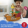 thumbnail image 3 of Fisher-Price Little People My Mario Bowser’s Airship & Figure Set Toddler Toy for Pretend Play, 3 of 7