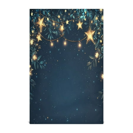 

WOBOGO Stars on A Dark Blue Sky Kitchen Towel 6 Piece Large Cotton Dishcloth Premium Absorbency Set with Hanging Loop