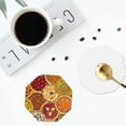 thumbnail image 5 of Disketp Pies Funny Coasters,4 Pcs Leather Coasters With Holder, Perfect Housewarming Hostess Gifts,Protect Furniture From Water Marks Scratch, 5 of 9