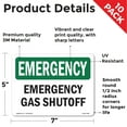 thumbnail image 2 of Gas Shutoff OSHA Emergency Vinyl Decal Label 7 Inch x 5 Inch - 10 Pack, 2 of 6