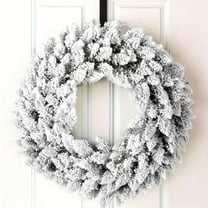 Mecorevxz Christmas Decorations Christmas Velvet Snowflake Flower Wreath for Front Door Decoration 45cm