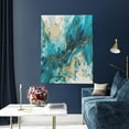 thumbnail image 5 of Kdxio Abstract Ocean Currents Pattern Canvas Wall Art 12x16 Inches - Waterproof HD Print Solid Wood Frame for Living Room & Bathroom,Vertical, 5 of 8