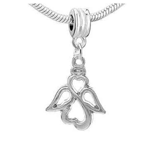 Angel Charm Pendant Dangle European Bead Compatible for Most European Snake Chain Charm Bracelets