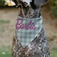 thumbnail image 4 of Barbie Pet Bandana Barbie Script Plaid Beige Olive Pink Slip On Collar&nbsp;Bandana Only, 4 of 6