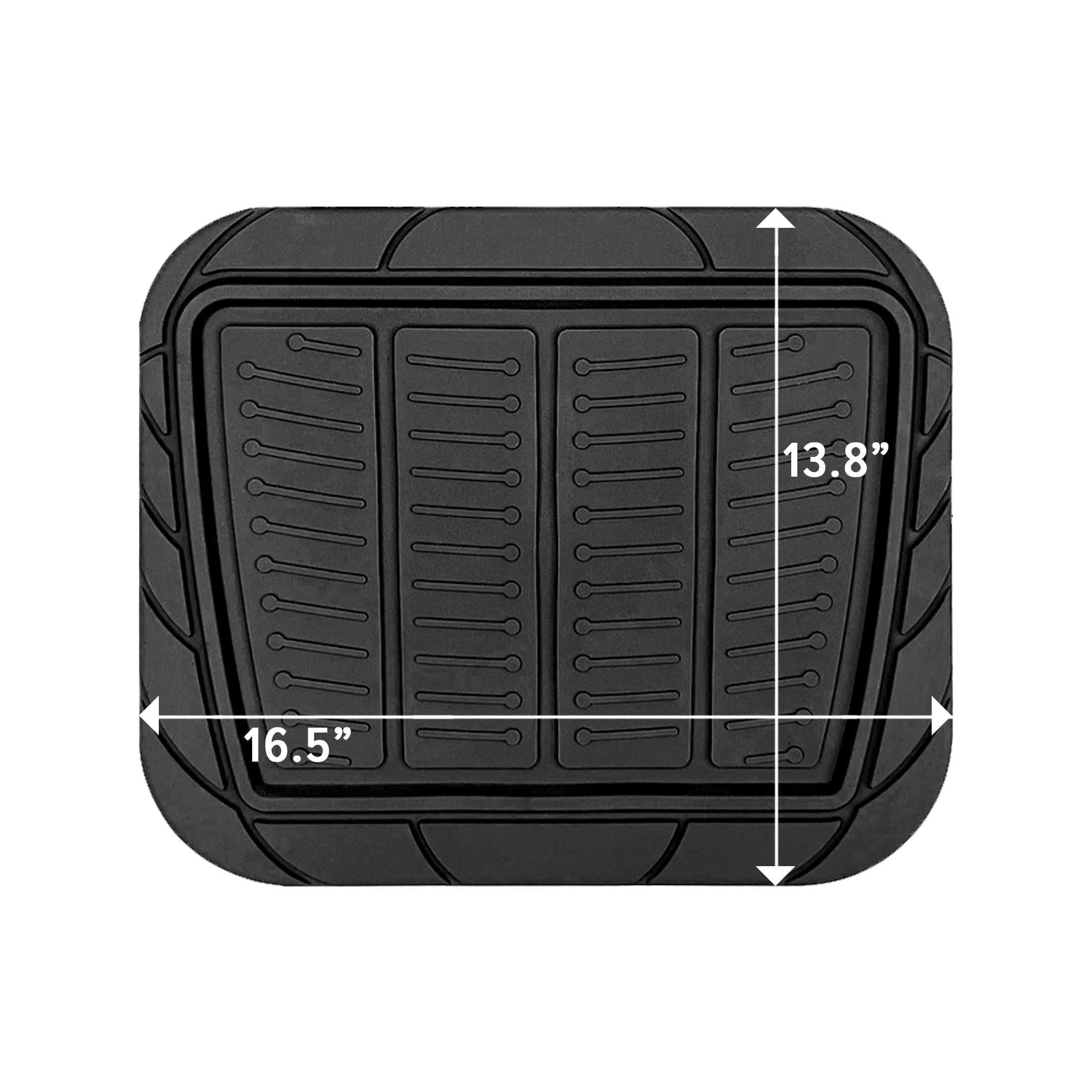 Rally 4-Piece Traditional Black All-Weather Rubber Floor Mat Set – Heavy Duty Universal Trim-to-Fit Car, SUV & Truck Mats
