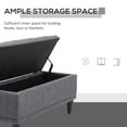 thumbnail image 4 of HOMCOM Storage Bench Tufted Linen Ottoman Footstool with Soft Close Lid, 4 of 10