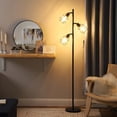 thumbnail image 4 of EDISHINE Tree Floor Lamp for Living Room, Industrial 3-Light Standing Lamp with 3 LED Bulbs, Adjustable Rotation Heads, E26 Base, Metal Shade, Farmhouse Rustic Reading Lamps for Bedroom, Black, 4 of 4