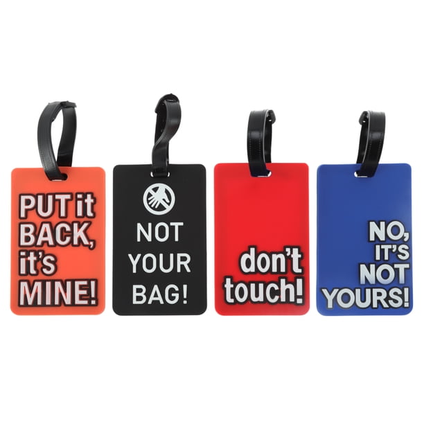 Etiquetas de equipaje portátiles Unique Bargains de 4 piezas para viajar en rojo y naranja