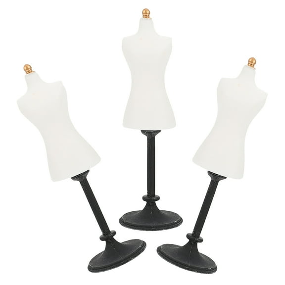 TABLZONE 3-Piece White Resin Mannequin Set for Clothing Display, Decorative Dress Forms for Retail and Home Use