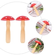 FOMIYES 2-Pack Wooden Darning Mushrooms Red Lightweight Sewing Tools for Household Mending and Fabric Repair