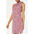 thumbnail image 2 of MAISON JULES Womens Red Ruffled Floral Sleeveless Crew Neck Short Cocktail Shift Dress XS, 2 of 4