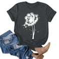 thumbnail image 4 of Womens Fashionable Dandelion Printed Round Neck Short Sleeved Sports Casual T Shirt Women Tee Stripe Tee Shirts for Women Womens under Shirts Short Sleeves Packs Womens Solid Tees Long Sleeve Shirts, 4 of 4