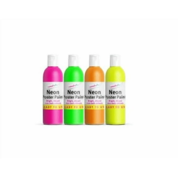 Create It Neon Poster Paint, Assorted Colors, 200ml - 6.7 oz each bottle, 4 pack