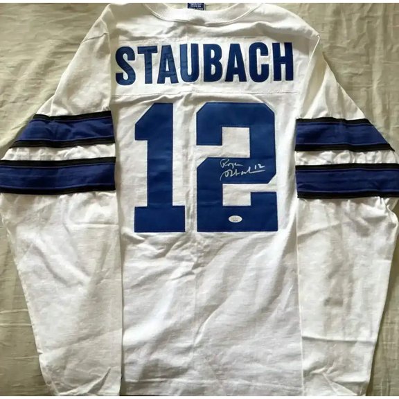 Roger Staubach autographed Dallas Cowboys Champion Throwbacks jersey JSA