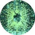 thumbnail image 1 of Ahgly Company Indoor Round Persian Turquoise Blue Bohemian Area Rugs, 3' Round, 1 of 4
