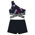 thumbnail image 4 of iiniim Girls Waist Cutout Swimsuit Single Shoulder Crop Top with Elastic Waistband Shorts 8-14 Night Pegasus 14, 4 of 7
