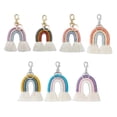thumbnail image 3 of Weaving Rainbow Keychains Jewelry Adornment Fashion Accessory Key Ring with Delicate Details Pendant Keyholder Ornament Colorful DIY Bag Charm Purple, 3 of 6