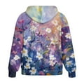 thumbnail image 2 of SCRAWLGOD Flowers Zip Hoodies for Women Zip Up Hoodie Oversized Women Sweatshirt Long Sleeve Zipper Hoodies for Women Plus Size XS Casual Womens Activewear Zip Up for Party, 2 of 7