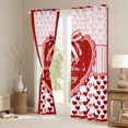 thumbnail image 3 of Happy Valentine's Day Windows Drapes Blackout 30%-50%,Red Love Pattern Home Decor Curtains for Living Room,Abstract Art Geometry Window Drapes 52Wx63L Inches Set of 2 Panels, 3 of 6
