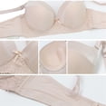 thumbnail image 6 of IQOGKRN Women Elegant Wireless Floral Lace Bra Full Coverage Comfort Brassiere Soft Breathable Everyday Bra Beige 100A, 6 of 8