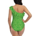 thumbnail image 5 of Gaeub St Patrick's Day Women's One Shoulder Ruffle Tummy Control Swimwear for Swimming Surfing Beach Party - Medium, 5 of 8