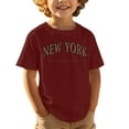 thumbnail image 2 of Kid Boys T Shirts New York Kids Letter Printed Short Sleeve Summer Crewneck Tops Basic Tees Trendy Clothes for Girls 6-7 Years, 2 of 4