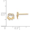 thumbnail image 3 of Finest Gold 14K Yellow Gold Madi K CZ Love Post Earrings, 3 of 3