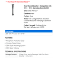 thumbnail image 2 of Rear Shock Absorber - Compatible with 2013 - 2016 Mercedes-Benz GL450 2014 2015, 2 of 2