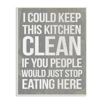 Stupell Industries I Could Keep This Kitchen Clean Funny Home Quote Graphic Art Unframed Art Print Wall Art, 13x19, by Daphne Polselli
