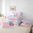 thumbnail image 6 of Manfei Lovely Rainbow 7-Piece Twin Bedding,Sweet Unicorn Bedding Comforter Set,Multicolor,Pink Reversible, 6 of 7