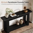 thumbnail image 6 of 63-Inch Farmhouse Console Table, Narrow Long 2-Tier Storage Sofa Table Behind Couch For Hallway, Entrance & Living Room (Black), 6 of 9