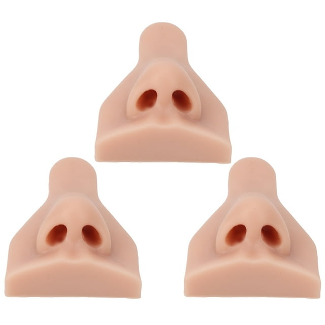 Silicone Nose Model, Human Nose Model 3PCS Small Clear Structure Simulation For Practice Light Fleshcolor,Medium Fleshcolor,Dark Fleshcolor