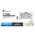 thumbnail image 3 of Perfect Aire 9 in. H 3 speed Electronically Reversible Twin Window Fan Remote Control, 3 of 7