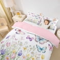 thumbnail image 3 of Erosebridal Chic Butterfly Twin Bedding for Girls, Colorful Flower Duvet Cover Set, Pink Reversible, 2pcs 1 Duvet Cover and 1 Pillowcase, No Comforter, 3 of 6