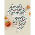 thumbnail image 4 of Michellecmm Baby Boy 2Pcs Fall Outfits Long Sleeve Tractor Print Sweatshirt + Pants Set Farm Clothes, 4 of 9