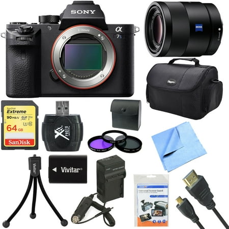 Sony a7S II Full-frame Mirrorless Interchangeable Lens Camera Body 55mm Lens Bundle includes a7S II Body, 55mm Full Frame Lens, 49mm Filter Kit, 64GB Memory Card, Bag, Beach Camera Cloth and (Best Beach Bodies Of All Time)