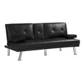 thumbnail image 5 of Urhomepro Sofa Bed with Cupholders, Black, 5 of 11